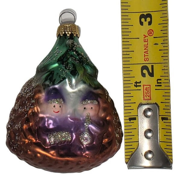 Vintage Elves Christmas Tree Ornament Blown Glass Elf Horn Holiday West Germany - Picture 7 of 8